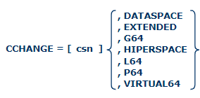 Cchange command syntax.