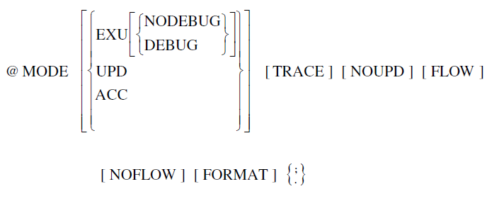 Syntax of the mode statement