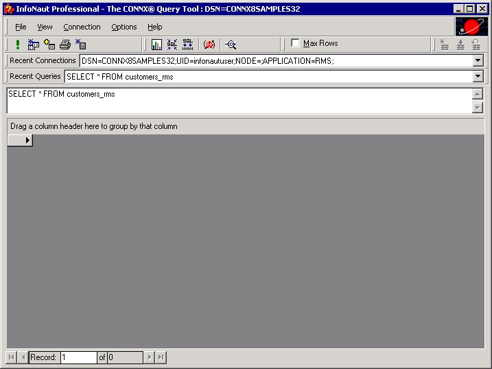 The InfoNaut window also shows the Recent Queries and Recent Connections.