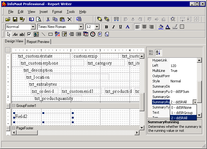 The types in this example are ddSRNone, ddSRGroup, and ddSRALL.