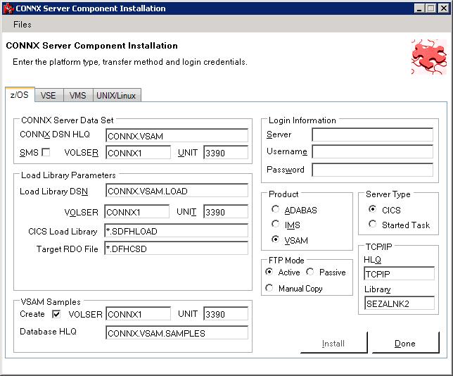 To Install The Connx Components On The Target Cics Vsam Os 390 Z Os System