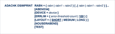 DSIMPRINT syntax.
