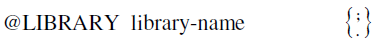 Syntax of the library statement
