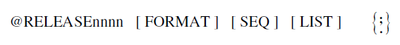 syntax of release