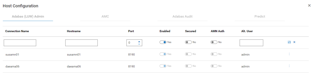 Host Configuration, Add a host by entering Connection name and hostname