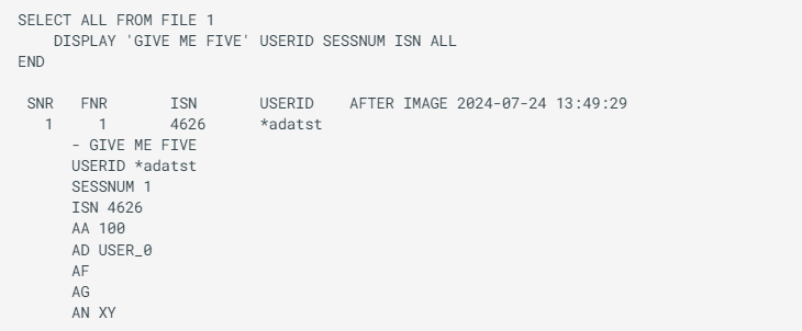 Illustration of the mainframe format example
