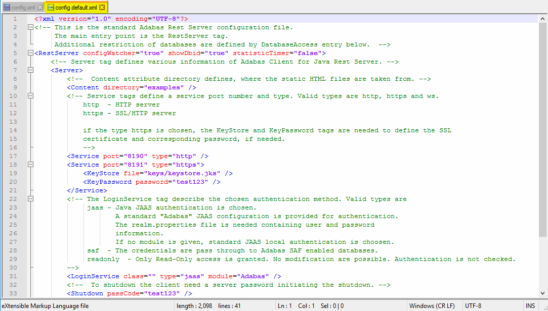 default configuration