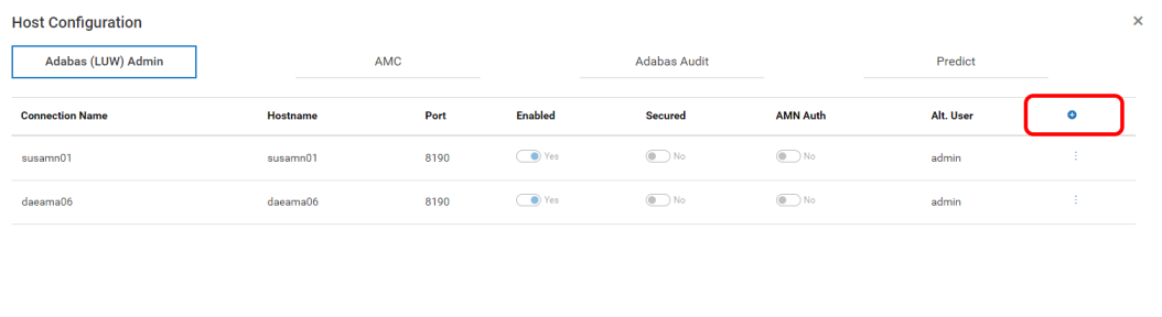 Host Configuration, Add icon on the far right ("plus" symbol)