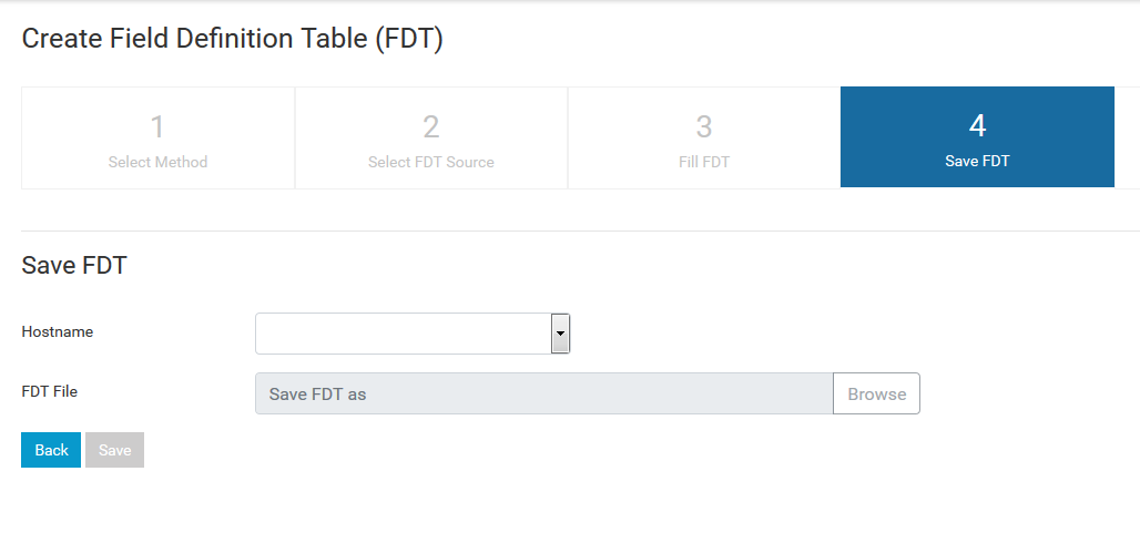 Screenshot: Save FDT dialog