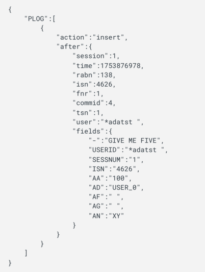 Illustration of example in JSON format