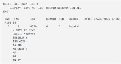 An example in the main frame format