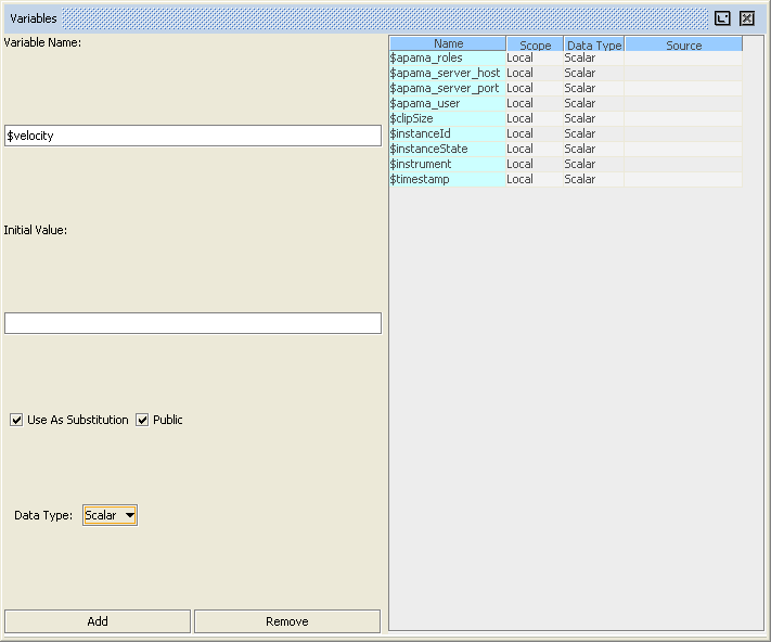 Example of how to add the substitution string in the dialog