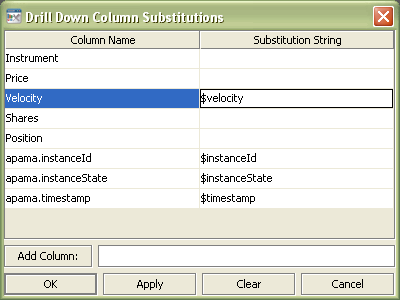 Example of substitution string in dialog