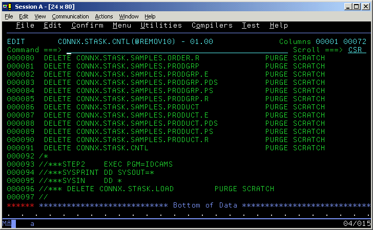 last partitioned data set