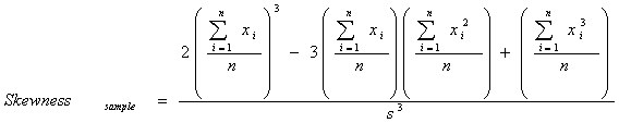 Graphical representation of the skewness formula CONNX uses.