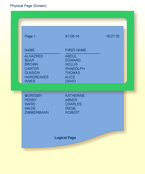 Example Physical Page Screen