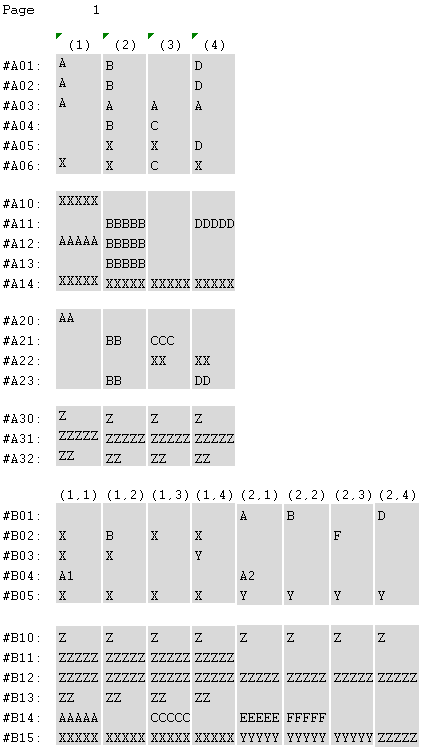 DAEX Output: Arrays with different data.