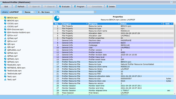 Natural Profiler Main Page