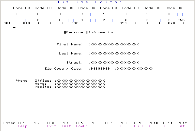 Outline Editor im Split-Screen-Modus