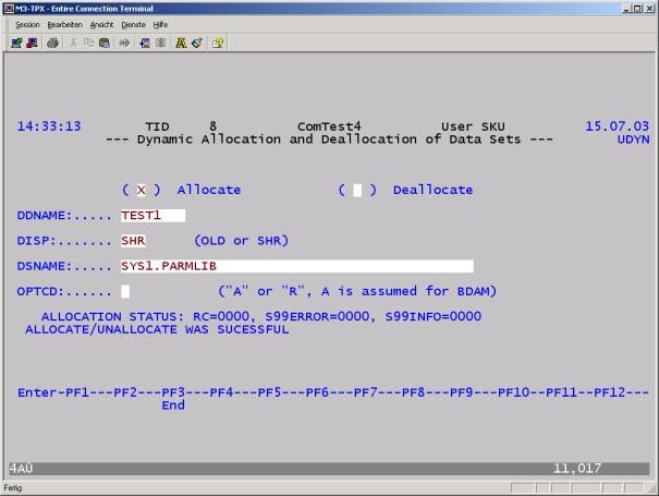 UDYN – Dynamic Dataset Allocation and Deallocation