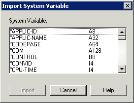 Import system variable