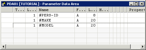Parameter data area