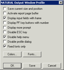 Output window profile