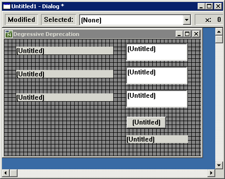Dialog with untitled controls