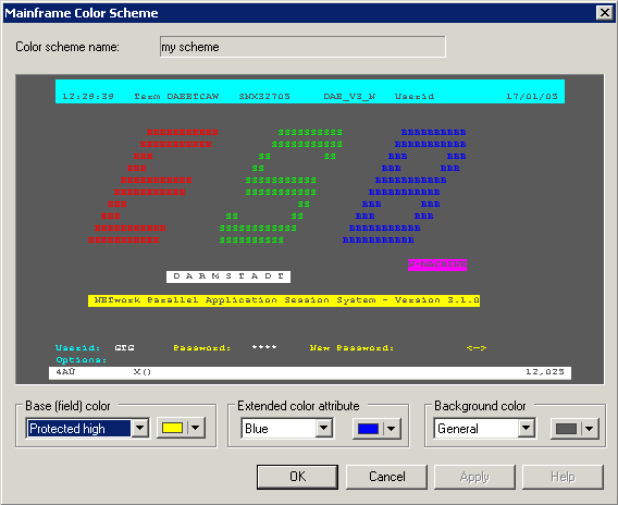 Mainframe color scheme