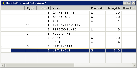 Local data area