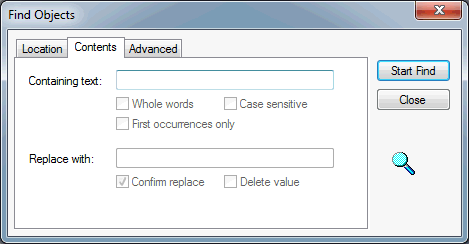 Find objects - contents