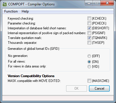 Compiler options