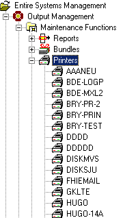 Object Workspace with Printers branch expanded