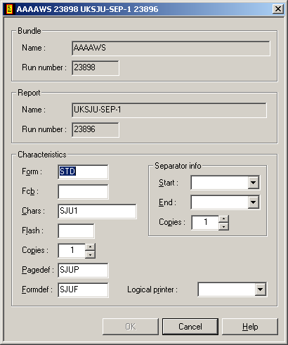 Modify report characteristics