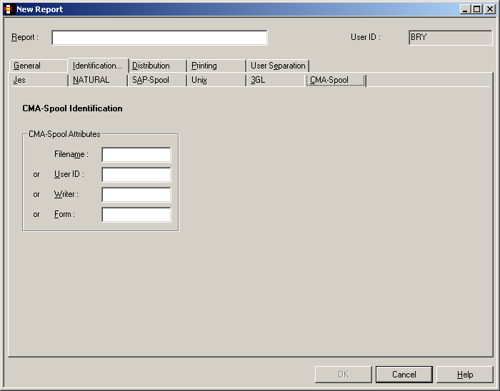 New Report - CMA-Spool Identification Attributes