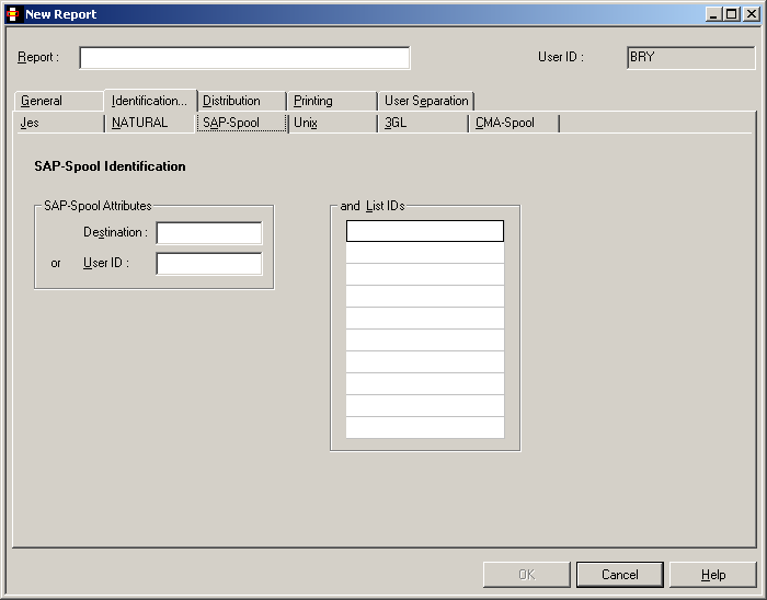 New Report - SAP-Spool Identification Attributes