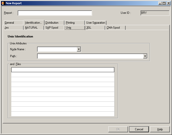 New Report - UNIX Identification Attributes