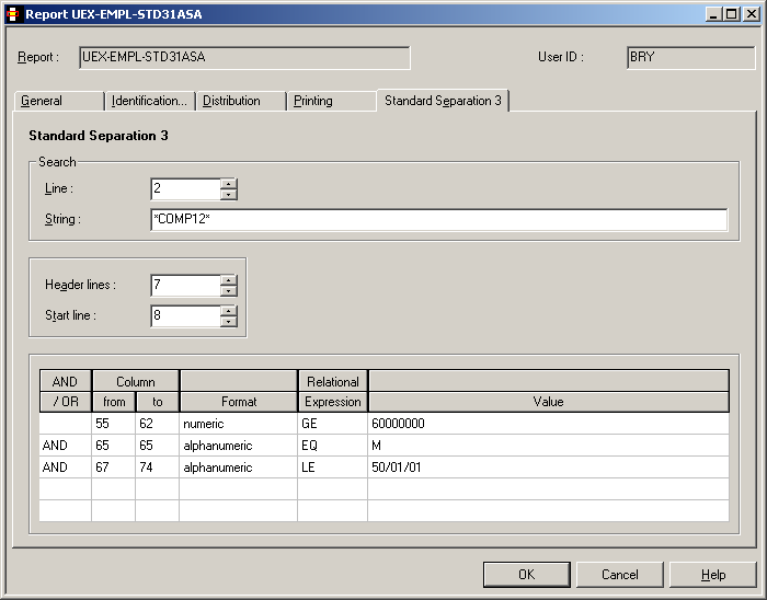 Example of Standard Separation 3 - Salary Report