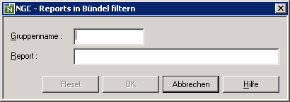 Reports in Bündel filtern