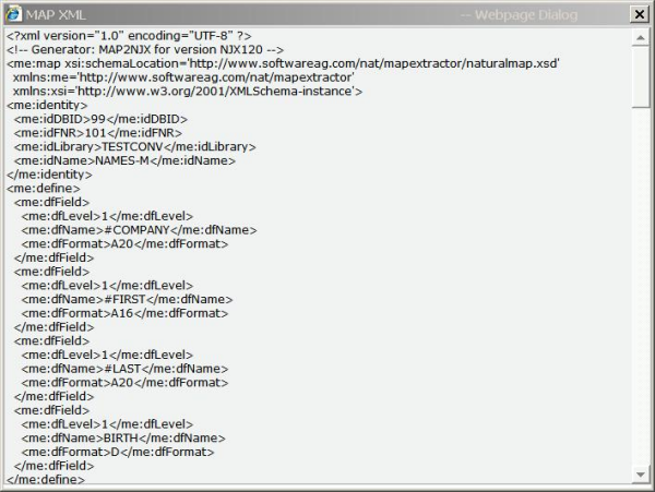 Map in XML format