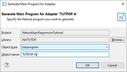 Generate Main Program TUTPOP-N