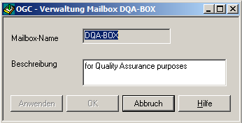 Mailbox-Definition ändern