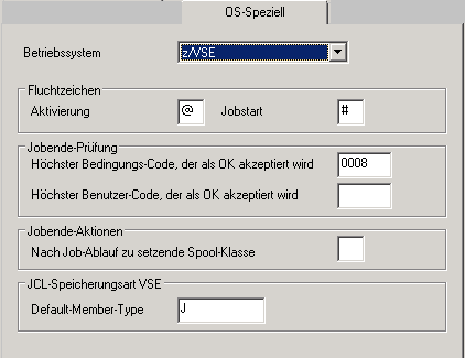 Register "OS-Speziell" - z/VSE