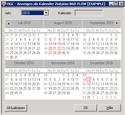 Zeitplan als Kalender anzeigen