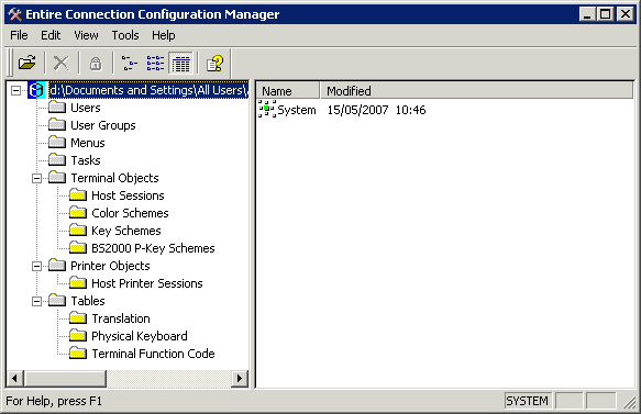 Configuration Manager Window