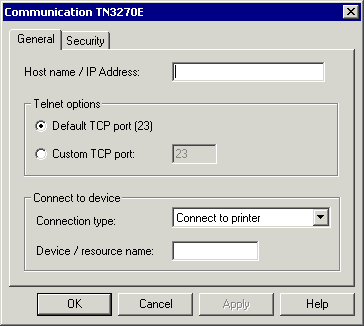 Communication - TN3270(E) for printer sessions - General