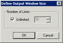 Output window size