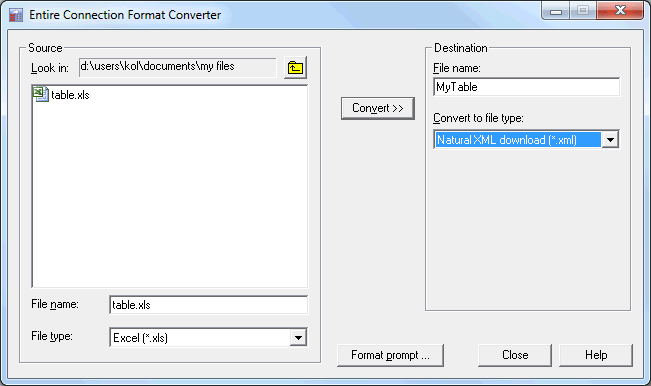 Format Converter Example