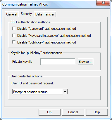 Communication - Telnet Vtxxx - Security