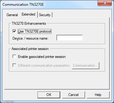 Communication - TN3270(E) for display sessions - Extended